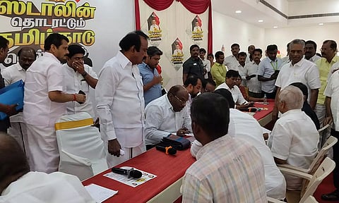 பல்லடத்தில் ஜவுளி உற்பத்தியாளர்களிடம் தி.மு.க., தேர்தல் அறிக்கை குழுவினர் கருத்துக்கள் கேட்பு