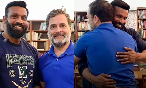 மத வெறுப்புக்கு எதிராக துணிந்து நின்ற 'முகமது தீபக்'-ஐ நேரில்  சந்தித்து பாராட்டிய ராகுல் காந்தி