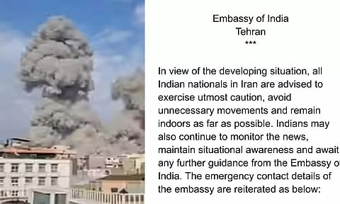 தாக்குதல் தொடங்கியது: ஈரானில் உள்ள இந்தியர்களுக்கு எச்சரிக்கை -  அவசர உதவி எண்கள் அறிவிப்பு