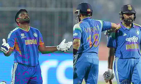 டி20 உலக கோப்பை: கோலி, ரோகித்தை முந்தி புதிய சாதனை படைத்த சஞ்சு சாம்சன்