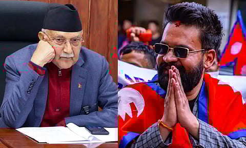 இடது - சர்மா ஒலி, வலது - பாலேந்திர ஷா&nbsp;