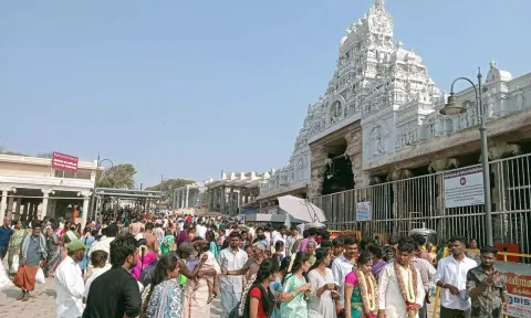 திருச்செந்தூர் கோவிலில் அலைமோதிய கூட்டம் - 3 மணி நேரம் காத்திருந்து பக்தர்கள் சாமி தரிசனம்