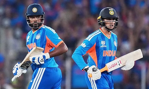 T20 World Cup Final | பவர்பிளேயில் தெறிக்கவிட்ட அபிஷேக்- சஞ்சு: விக்கெட் இழப்பின்றி 92 ரன்கள்