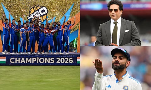 டி20 உலகக் கோப்பையை வென்ற இந்திய அணிக்கு சச்சின், கோலி வாழ்த்து