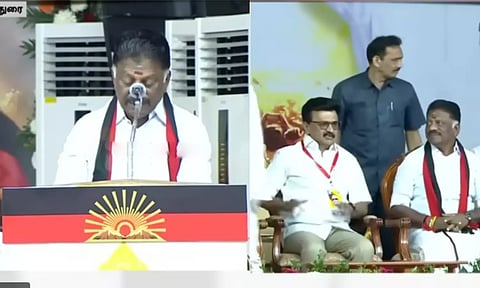 முதல்முறையாக திமுக மாநாட்டில் பங்கேற்ற ஓபிஎஸ் - உற்சாகத்துடன் வரவேற்ற அமைச்சர்கள்