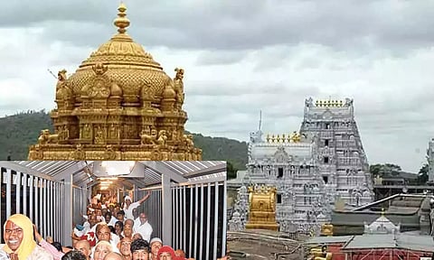 திருப்பதியில் 3 கி.மீ. வரிசையில் காத்திருந்த பக்தர்கள்- சாமி தரிசனத்திற்கு 24 மணி நேரமாகிறது| Tirupati Temple