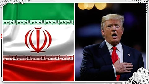 Iran flag, Donald Trump