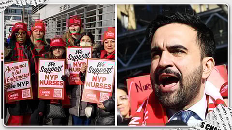 ന്യൂയോർക്കിലെ നഴ്സുമാരുടെ പണിമുടക്ക് സമരം; ഐക്യദാർഢ്യം പ്രഖ്യാപിച്ച് സൊഹ്റാൻ മംദാനി
