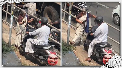 പ്രഭാവതി അമ്മയുടെ പ്രതിഷേധം ഏറ്റു; ഫുട്പാത്തിലൂടെ വണ്ടി ഓടിച്ചയാളുടെ ലൈസൻസ് സസ്പെൻഡ് ചെയ്ത് എംവിഡി 