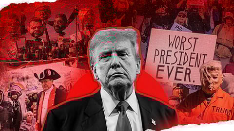 'രാജാവിനെ പുറത്താക്കണം'; ട്രംപിന്റെ ലോക പൊലീസിങിനെതിരെ വിരലുയർത്തി അമേരിക്കൻ ജനത