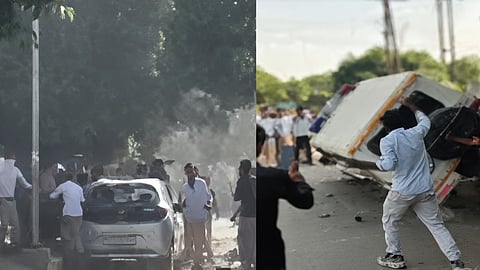 ശമ്പള വർദ്ധന ആവശ്യപ്പെട്ട  പ്രതിഷേധം അക്രമാസക്തമായി; നോയിഡയിലും ഗ്രേറ്റർ നോയിഡയിലും വാഹനങ്ങൾക്ക് തീയിട്ട് തൊഴിലാളികള്‍