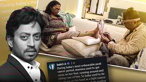 'പരസ്പരം കഠിനമായ വേദനയുടെ പാളികൾ നീക്കി, സ്നേഹത്തിന്റെ മൃദുവായ ചർമ്മ പടലത്തിലേക്ക് എത്തിയവരാണ് അവർ' ഇർഫാൻ ഖാന്റെ ഓർമ്മകൾ പങ്കുവെച്ച് മകൻ 