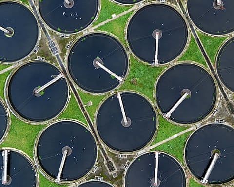 Industrial wastewater tanker at a sewage-treatment facility in the United Kingdom.
