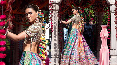 Kriti Sanon wearing a parandi for her movie Cocktail 2