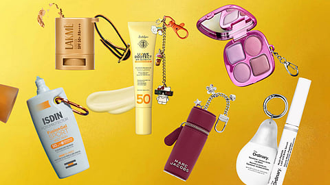 Skincare and make-up products as charms and keychains