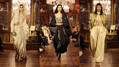 Anamika Khanna opened Hyundai India Couture Week with her collection titled Moolit Palace.