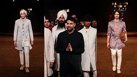A couple of looks from the show, and Kunal Rawal taking a bow after the show