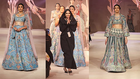 Looks from the collection, and Aisha Rao taking a bow after the show