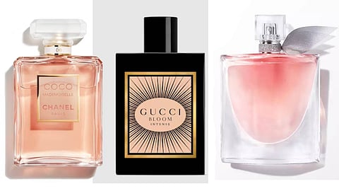  Chanel Coco Mademoiselle, Gucci Bloom and Lancome La Vie Est Belle L'Eau de Parfum.