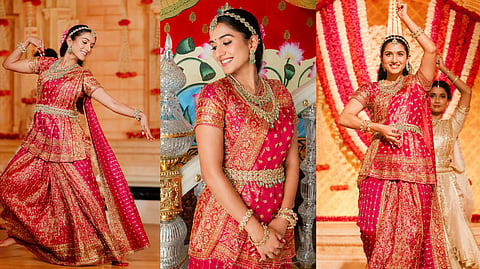 Radhika Merchant in Pink Kanjeevaram Sari
