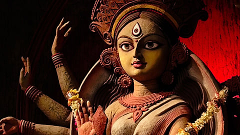 A beautifully carved idol of Maa Durga