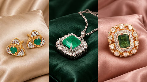 Navratri Day 6 Jewellery: Green Emerald and Polki Jewellery