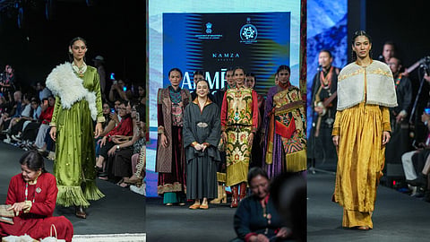 4 beautiful Ladakhi brands—Namza by Padma Yangchan, Zilzom by Stanzin Palmo, Changra Ladakh by Deskit Angmo, and Charkha Ladakh by Rigzin Yangdol presented at the FDCI Lakmé Fashion Week 2026