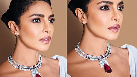 Priyanka Chopra in Bvlgari Serpenti Maharani Secret Necklace
