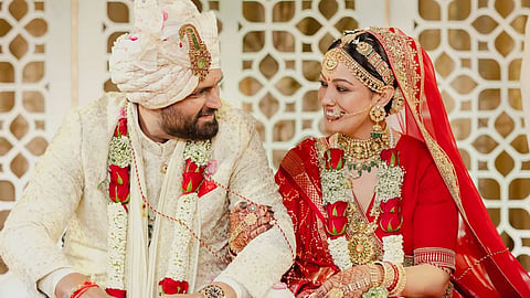 Eka Lakhani and Ravi Bhagchandka at their wedding