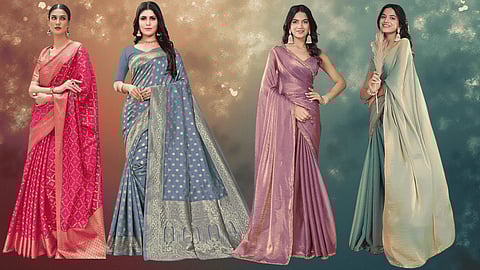From the fluidity of chiffon to the richness of Patola and Kanjivaram silks, here are four standout saree collections.