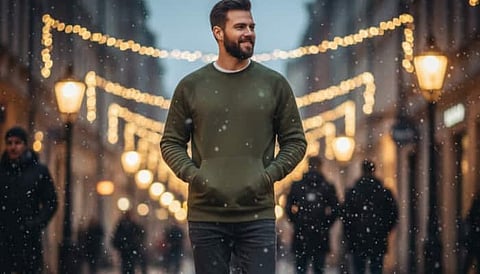 A stylish sweatshirt should be every man's wardrobe essential in winter.