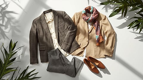 Timeless and eco-friendly corporate wardrobe essentials blending tradition with sustainability for the modern Indian professional.