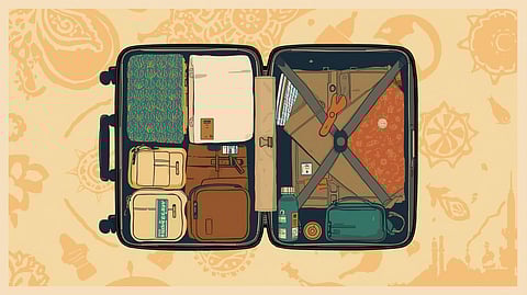 A sustainable minimalist suitcase packed with versatile clothing and eco-friendly essentials for hassle-free Indian travel.