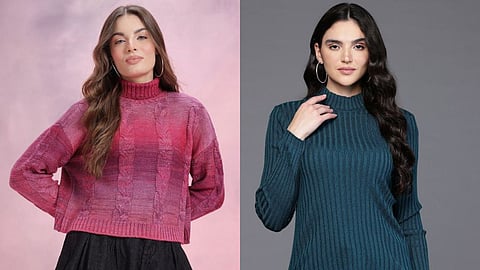 Best high neck pullovers to check out: Travel, lounge or layer these chic high neck pullovers. Explore versatile designs and comfortable fabrics on Myntra.