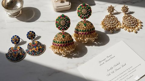 Make your festive look memorable with a stunning pair of Jhumkas. An oxidized  will easily glam-up your outfit, whether it be a wedding, or a party.