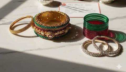 Ethnic bangle sets add sparkle to your wrist. They are suitable for weddings & festive occasions, but also can blend elegance and glam into your ethnic outfit.