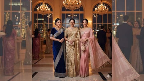 Discover four gorgeous sarees that blend elegance, comfort, and modern detailing. From sequins to embroidery, these picks bring festive charm to your outfit.