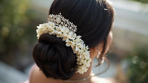 A moment of bridal magic where the accessories shine as gracefully as the bride.