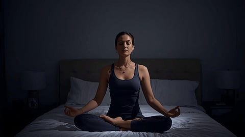 Meditation helps in alleviating stress, lowers heart rate, blood pressure, and shifts the body to sleep mode. 