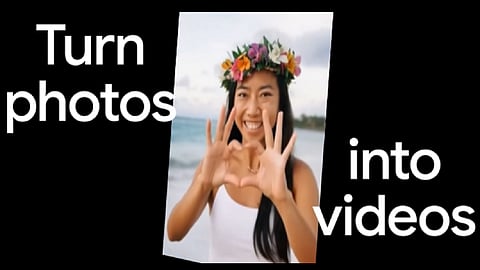 Google's new feature that allows users to turn images into videos through text prompts.