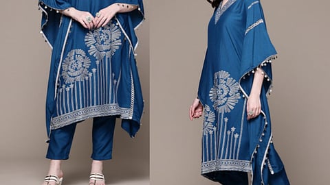 Relaxed silhouettes, festive prints, and elegant fabrics make these kaftans perfect for the season.