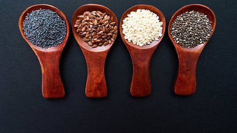 Flaxseeds promote estrogen balance as they are rich in lignans that have mild estrogen-like activity. 