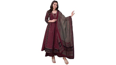 Five Women’s ethnic wear for Tamil New Year 2026 including sarees, lehengas, and salwar suits.