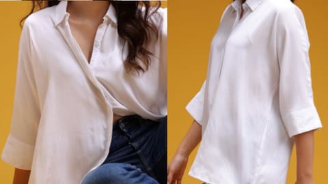 A classic button-down shirt can be styled in different ways to create versatile everyday outfits for women.