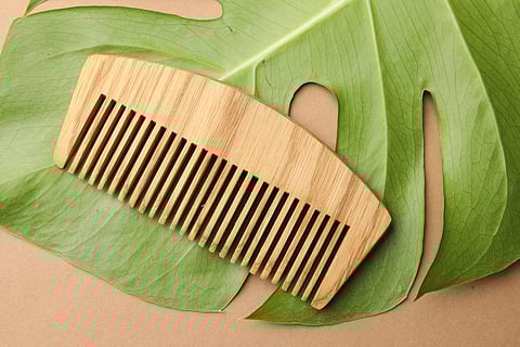 Hair comb made from Neem wood.