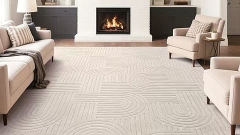 Dark rugs can make a space feel smaller and heavier.