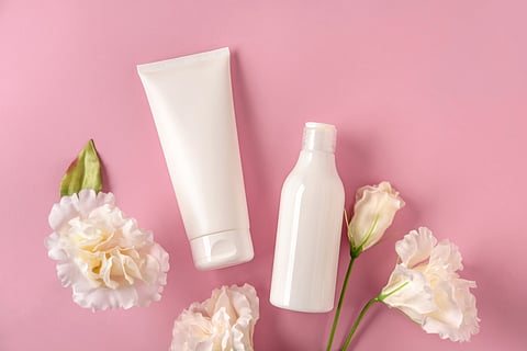 Ceramide moisturisers tube and bottles.