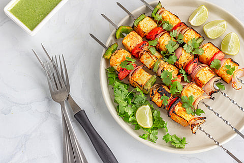 Grilled Paneer Salad Recipe