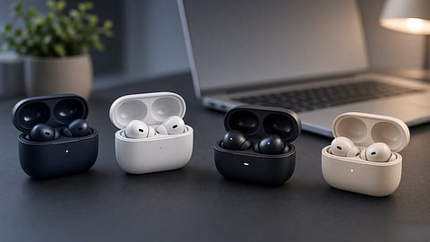 Four different TWS designs, each taking a different approach to the earbuds and charging case.