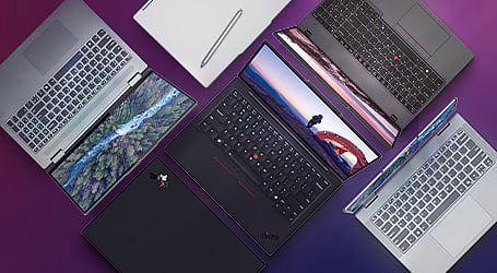 The selected deals feature ThinkPad E14, ThinkPad T14 and ThinkBook 14 models.
